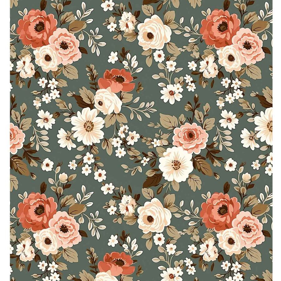 LP Bollorè Fiorellini base verde grigio 1